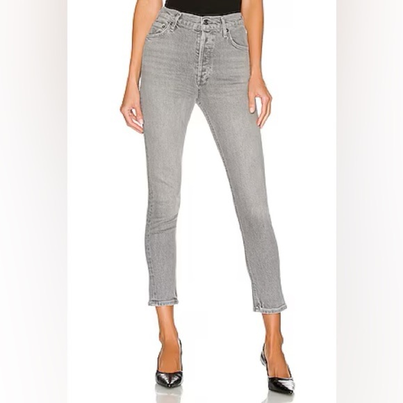 AGOLDE Nico High Rise Slim Jeans Chime Grey Ankle Crop Denim Women’s Size 25 - Picture 1 of 14